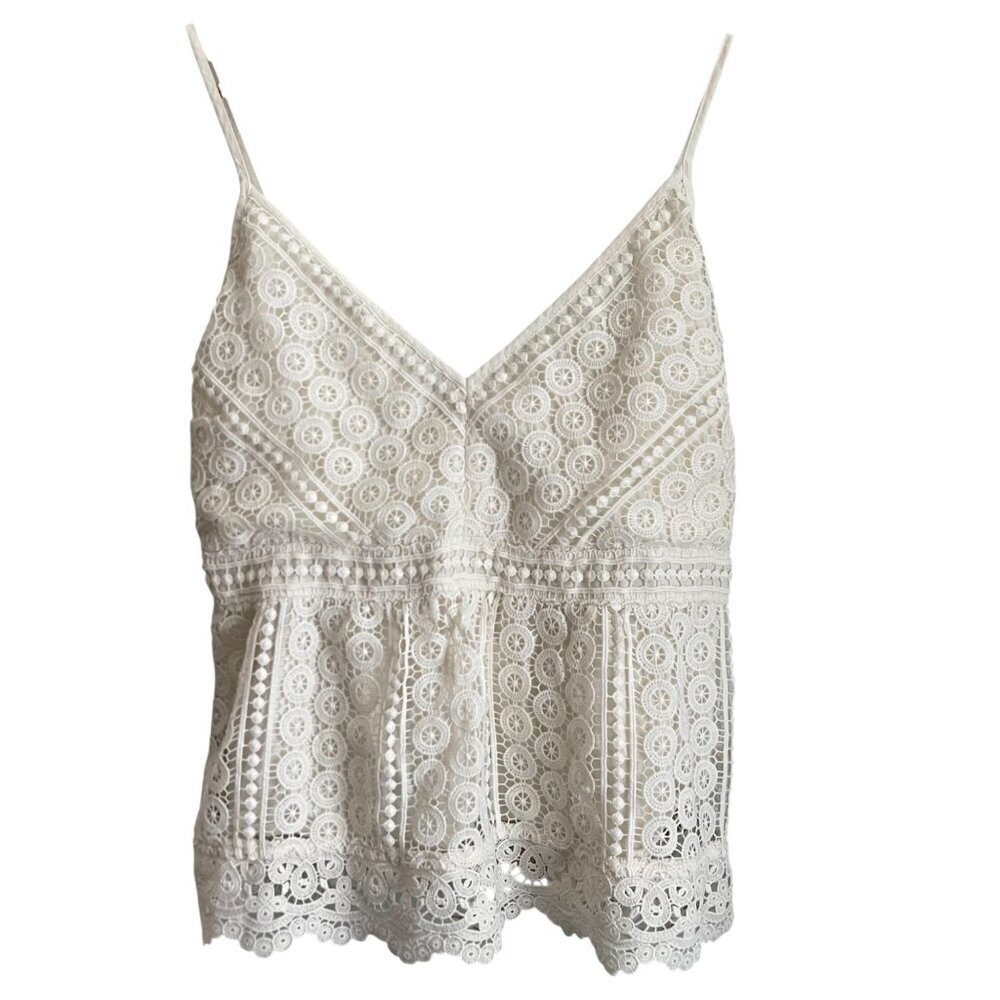 Abercrombie And Fitch Women Babydoll Peplum Tank Top Size L Y2K Boho Cottagecore